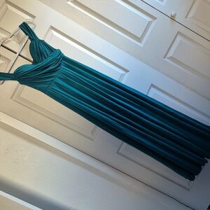 Old Hollywood Glamor Forest Green Evening Gown